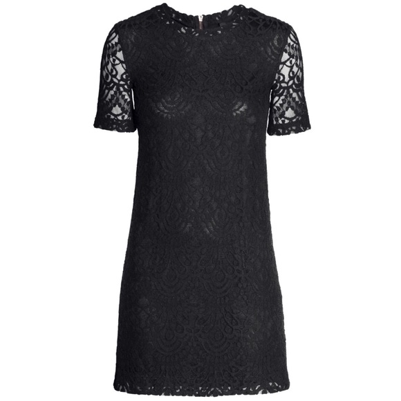 h&m black lace dress